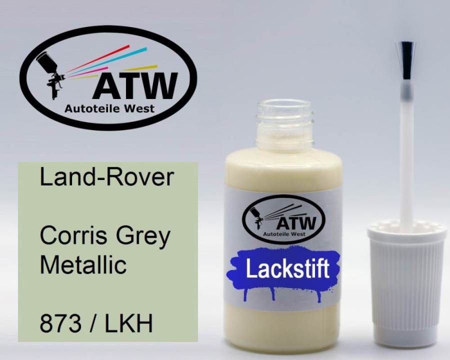 Land-Rover, Corris Grey Metallic, 873 / LKH: 20ml Lackstift, von ATW Autoteile West.